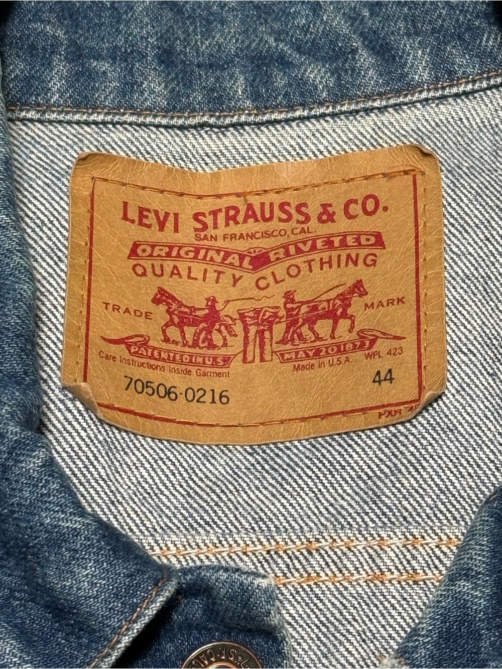 Levi’s 70506 Denim Trucker Jacket USA Made Medium Wash Size 44( vintage ) - Picture 7 of 11